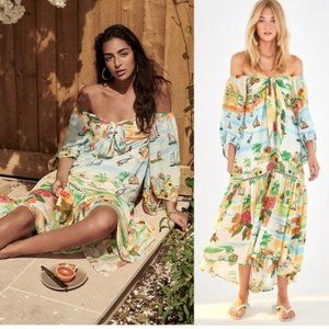 Anthropologie Farm Rio Leilani Off-The-Shoulder Midi Dress